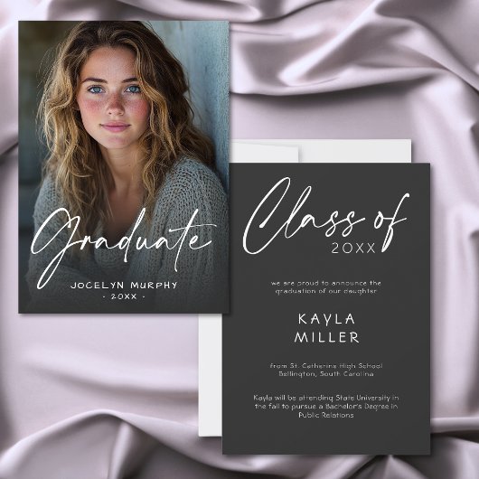 Minimale scriptie foto aankondiging