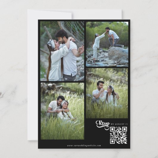 Minimale scriptie trouwkaart kaart (Achterkant)