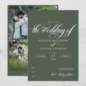 Minimale scriptie trouwuitnodiging kaart (Voorkant / Achterkant)