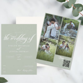 Minimale scriptie trouwuitnodiging kaart