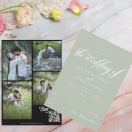 Minimale scriptie trouwuitnodiging kaart