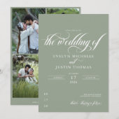 Minimale scriptie trouwuitnodiging kaart (Voorkant / Achterkant)