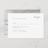 Minimale scriptie van stoffige blauwe RSVP (Voorkant / Achterkant)
