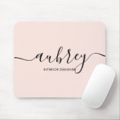 Minimale scriptkalligrafie Blush Pink Muismat (Met muis)