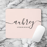 Minimale scriptkalligrafie Blush Pink Muismat<br><div class="desc">Minimalistisch en modern muispad.</div>