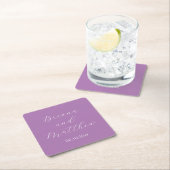 Minimale scriptkalligrafie lavender Weddenschap Kartonnen Onderzetters (Insitu)