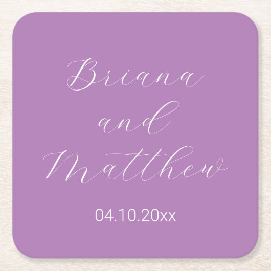Minimale scriptkalligrafie lavender Weddenschap Kartonnen Onderzetters (Voorkant)