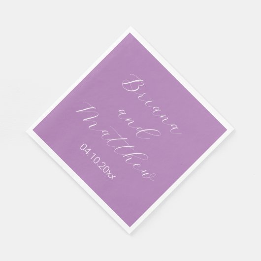 Minimale scriptkalligrafie lavender Weddenschap Na Servet (Hoek)
