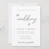 Minimale scriptkalligrafie-weddenschappen kaart (Voorkant)