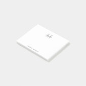 Minimale scriptkalligrafie zwart grijs monogram post-it® notes (Schuin)