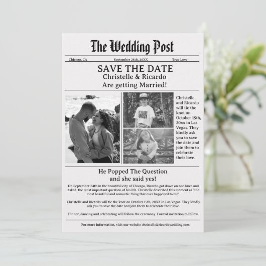 Minimale scriptkrant bruiloft met datum kaart (Staand voorkant)