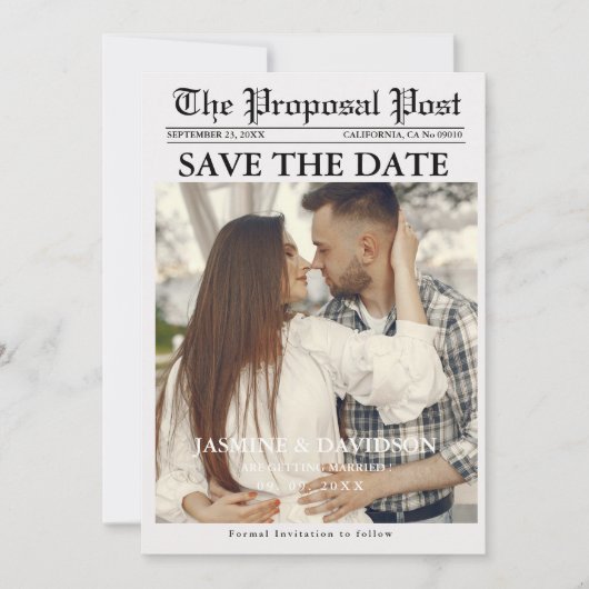 Minimale scriptkrant bruiloft met datum kaart (Voorkant)