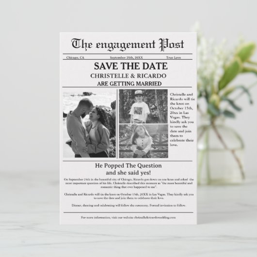 Minimale scriptkrant bruiloft met datum kaart (Staand voorkant)