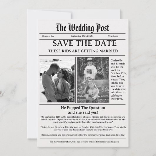 Minimale scriptkrant bruiloft met datum kaart (Voorkant)