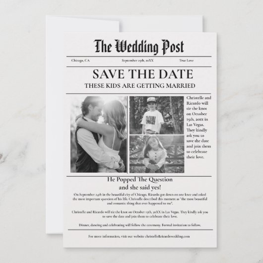 Minimale scriptkrant bruiloft met datum kaart (Achterkant)