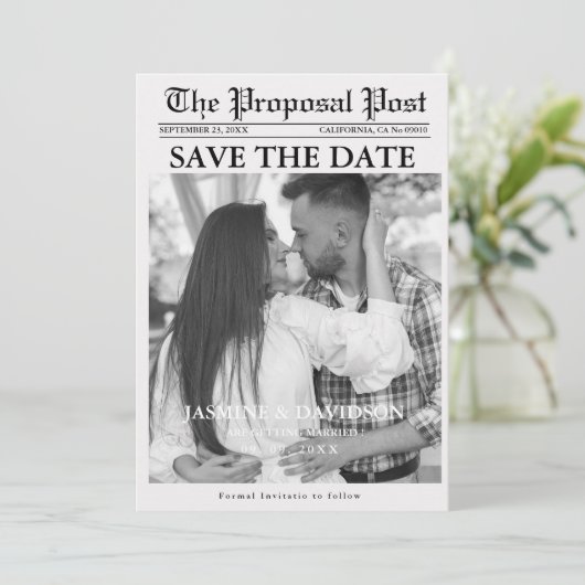 Minimale scriptkrant bruiloft met datum kaart (Staand voorkant)