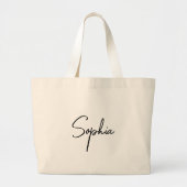 Minimale scriptnaam op maat grote tote bag (Voorkant)