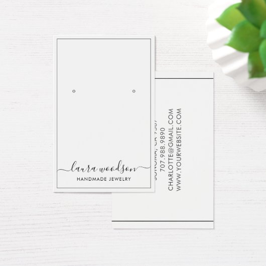 Minimale scriptnaam Typografie-rand Visitekaartje (Bureau)