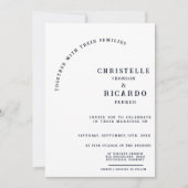 Minimale scriptnavy blue bruiloft kaart (Voorkant)