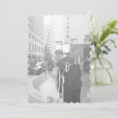 Minimale scriptplatte foto met dank aan uw kaart (Staand voorkant)