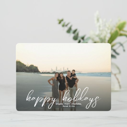 Minimale scriptserie Kerstmis Feestdagenkaart (Staand voorkant)