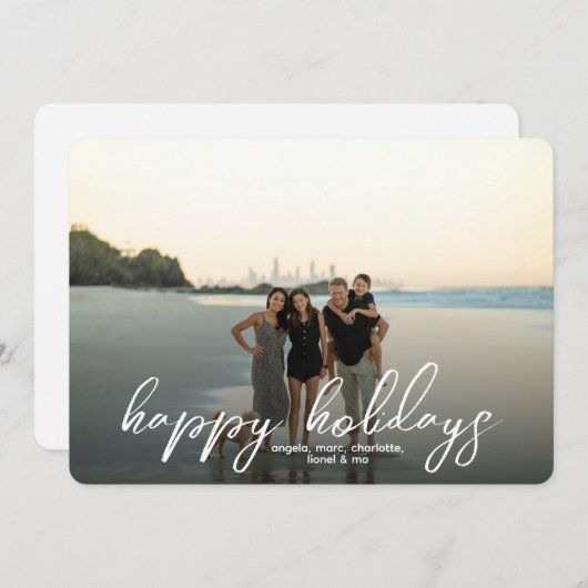 Minimale scriptserie Kerstmis Feestdagenkaart (Voorkant / Achterkant)