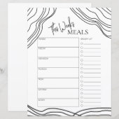 Minimale scripttekst Wekelijks Meal Planner (Voorkant / Achterkant)