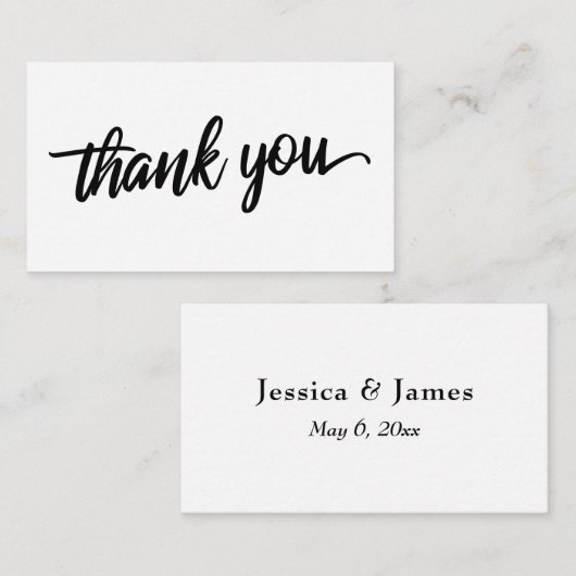 Minimale scripttypografie Bedankt voor het invoege Informatiekaartje (Voorkant / Achterkant)