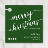 Minimale scripttypografie Merry Kerstchic Bedankjes Labels (Voorkant)