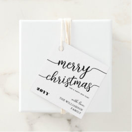 Minimale scripttypografie Merry Kerstchic Bedankjes Labels