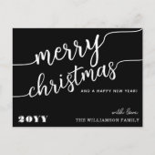 Minimale scripttypografie Merry Kerstchic Feestdagenkaart (Voorkant)