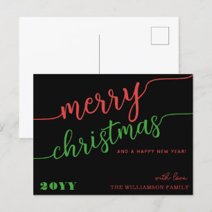 Minimale scripttypografie Merry Kerstchic Feestdagenkaart