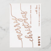Minimale scripttypografie Merry Kerstchic Folie Feestdagenkaart (Voorkant)