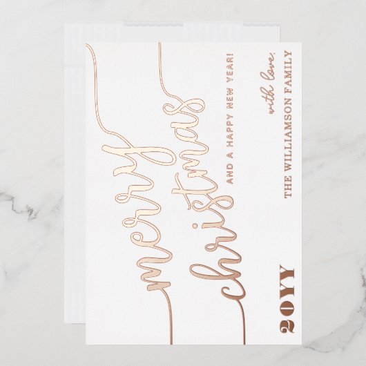 Minimale scripttypografie Merry Kerstchic Folie Feestdagenkaart (Envelop)