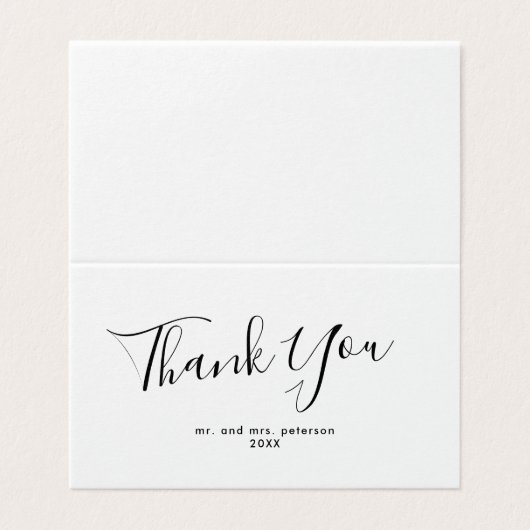 Minimale scriptweddenschap Hartelijk dank Kaart (Buitenkant ongevouwen)