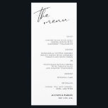 Minimale scriptweddenschappen menu<br><div class="desc">Dit elegante en eenvoudige menu is perfect voor uw trouwreceptie of andere gebeurtenis!</div>