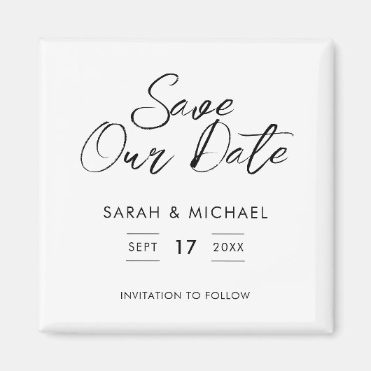 Minimale scriptweduwen sparen de datum magneet (Voorkant)