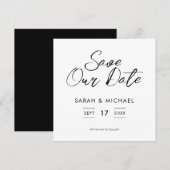 Minimale scriptweduwen sparen de datum save the date (Voorkant / Achterkant)