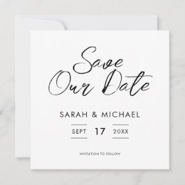 Minimale scriptweduwen sparen de datum save the date