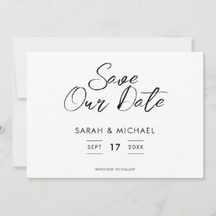 Minimale scriptweduwen sparen de datum save the date