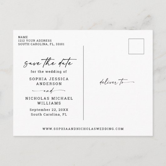 Minimale scriptweduwen waarop de datum kan worden  aankondigingskaart (Achterkant)