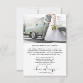 Minimale scriptweduwfoto bedankkaart (Achterkant)