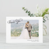 Minimale scriptweduwfoto bedankkaart (Staand voorkant)
