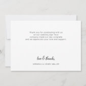 Minimale scriptweduwfoto bedankkaart (Achterkant)