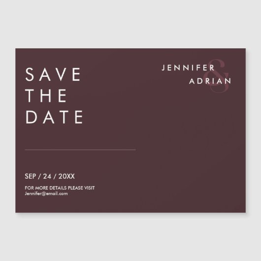 Minimale Seal Bruine Horizontale Save The Date (Voorkant)