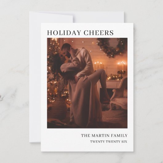 Minimale Seizoensgroeten Vakantiefoto Groet Feestdagenkaart (Voorkant)