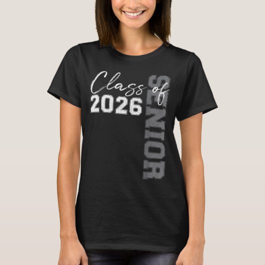 Minimale Senior 2026 Klas Afgestudeerden Afstudere T-shirt (Voorkant)