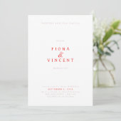 Minimale serieuze bruiloft uitnodiging (Staand voorkant)