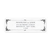Minimale serif rand bruiloft retouradres etiket (Voorkant)