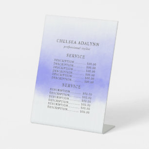 Minimale serviceprijs voor Ombre Paarse Waterverf Reclamebord Met Voetstuk